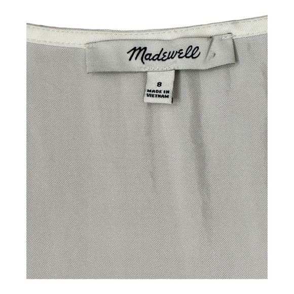 Madewell Brushed Ruched Front Ivory V-neck Long Sleeve Blouse Women’s Size 8 - Picture 11 of 14